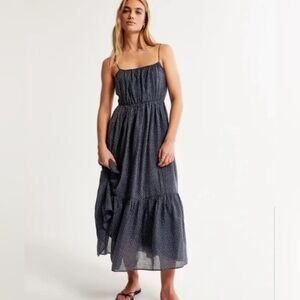 Abercrombie and Fitch Polka Dot Low Back Maxi Dress